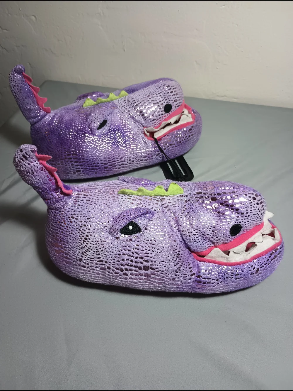 Wonder Nation Girls' Ankle Biter Dino Slippers